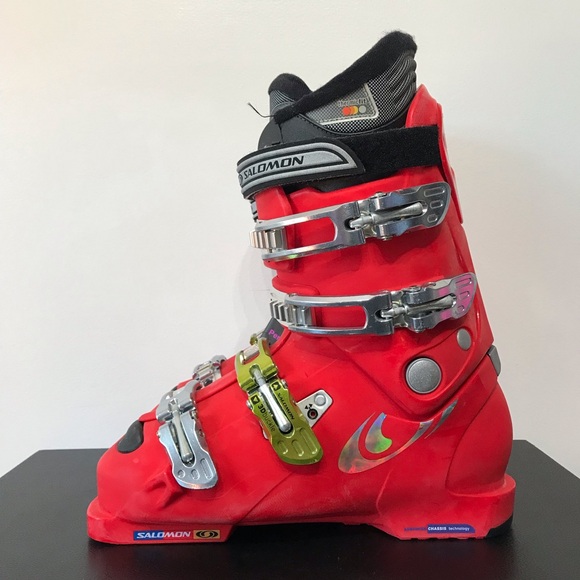 NWT Salomon Course T Snow Ski Boots Flex 41 8 Mens 8 Womens 9 Red 13.5" - Picture 3 of 16